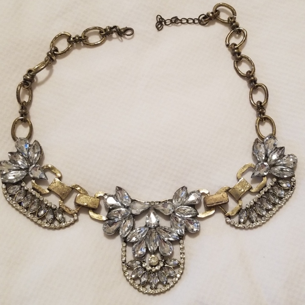 Gold silver signature  necklace